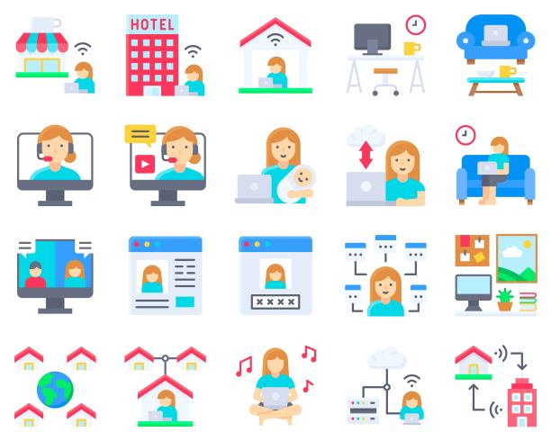 工作在家图标设置，女性版本图片下载