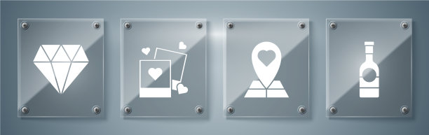 将香槟酒瓶地图指针设为心形二图片下载