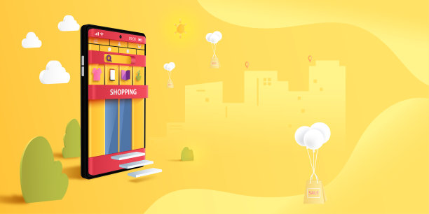 智能手机和移动应用，具有网上购物和送货服务理念图片下载