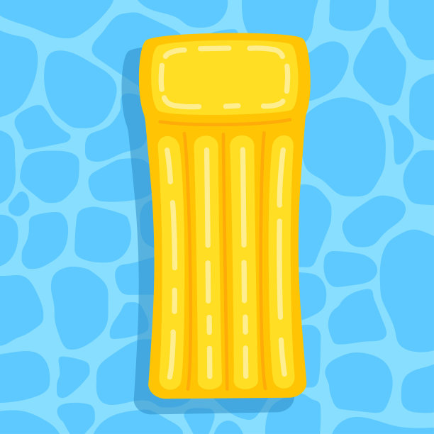 充气床垫隔离在游泳池，矢量插图图片下载