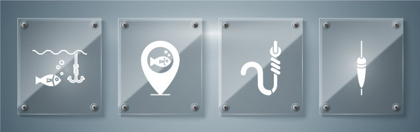 设置钓鱼浮子、鱼钩和蠕虫位置图片下载