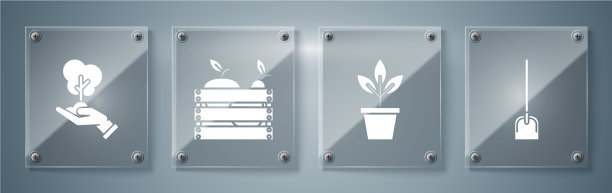 装水果的木盒里装铲子花图片下载