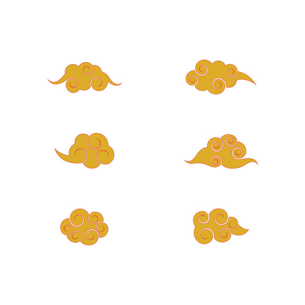 中文云标识矢量图像模板素材图片