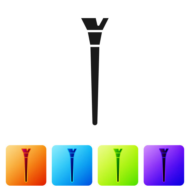 黑色化妆刷图标孤立在白色图片下载