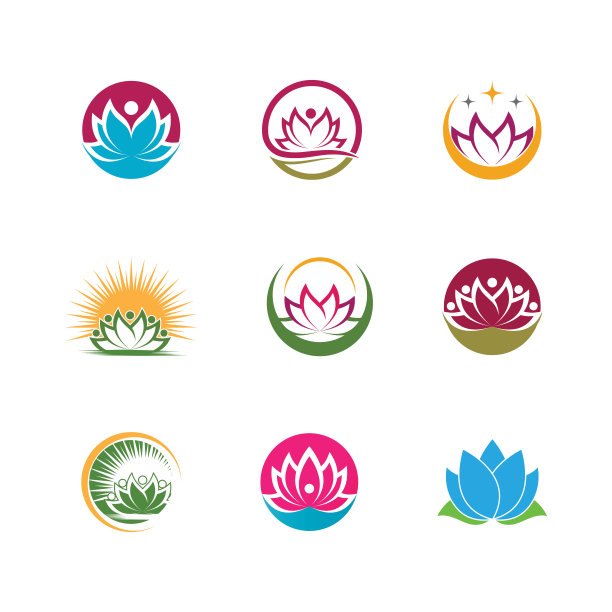 美丽向量荷花设计标志模板图标图片下载