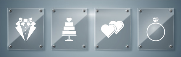 镶嵌钻石订婚戒指两颗相连的心图片下载