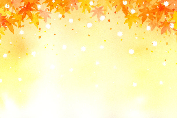 奇妙的枫叶水彩背景。图片下载