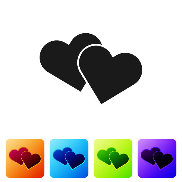 黑色的心图标孤立在白色的背景图片下载