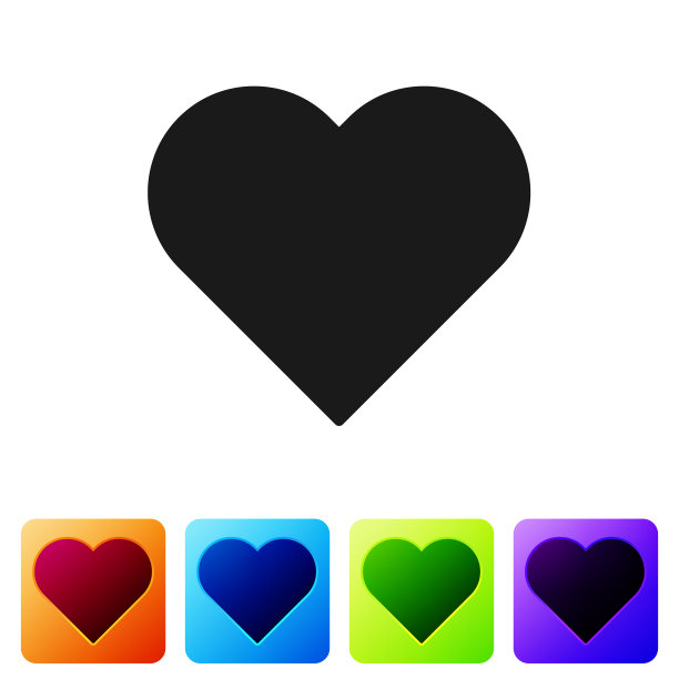 黑色的心图标孤立在白色的背景图片下载