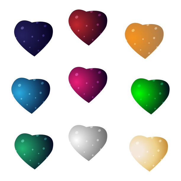 设置多彩的心形情人节图标图片下载