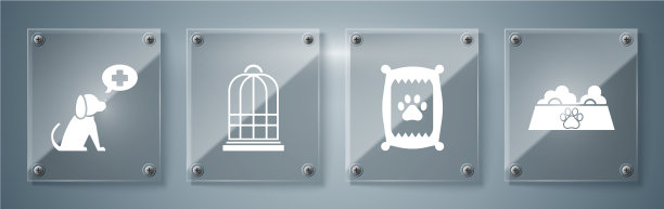 设宠物粮碗猫或狗粮袋图片下载