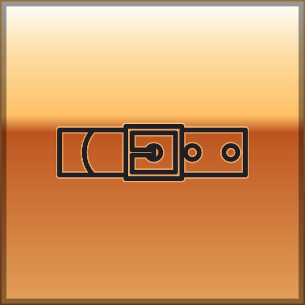 黑色线条皮带与钮扣钢扣图片下载