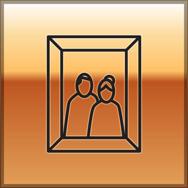 画框上的黑线图标隔离在表上图片下载