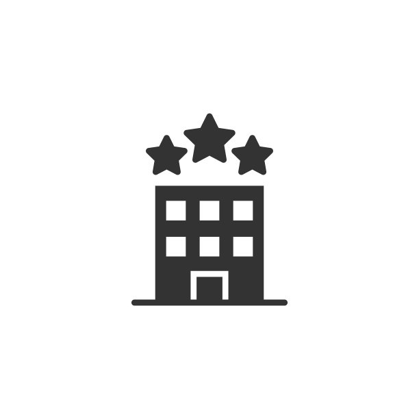 建筑图标在平坦风格的城市摩天大楼图片下载