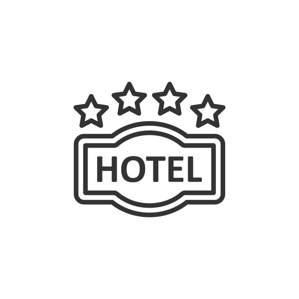 四星级酒店扁平风格图标图片下载