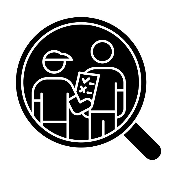 个人访谈调查字形图标。面对面的调查。社会研究。客户满意度。反馈。评估。数据收集。轮廓的象征。负空间。向量孤立的插图图片下载