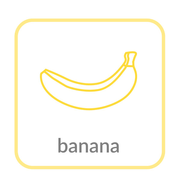 香蕉图标黄色轮廓平坦标志孤立图片下载