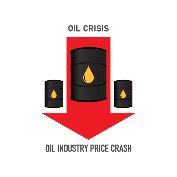石油危机。石油价格下跌。孤立的矢量图。图片下载