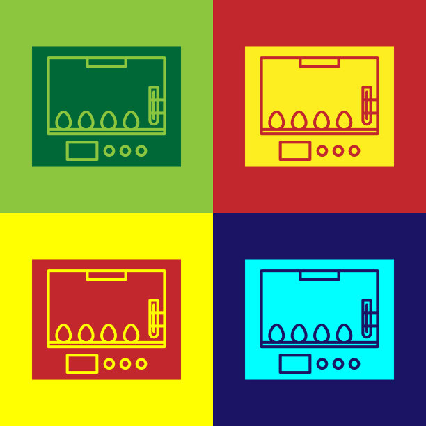 颜色孵卵器的鸡蛋图标孤立的颜色图片下载