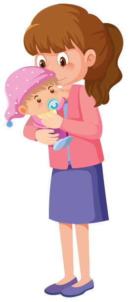 母亲和快乐的孩子在白色的背景图片下载