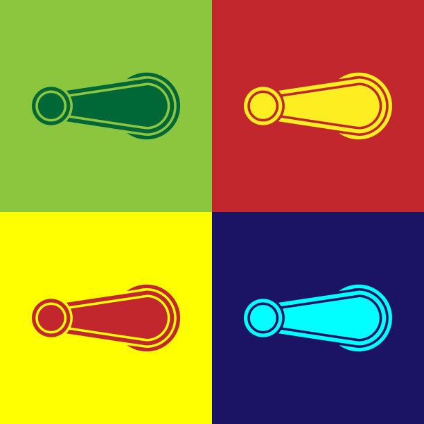 彩色汽车门把手图标隔离颜色图片下载