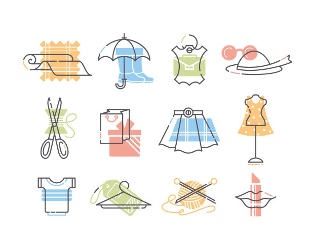 一套衣服，时尚和手工图标。图片下载