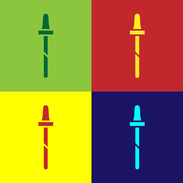 彩色移液管图标隔离在彩色背景上图片下载