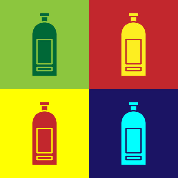 彩瓶香波图标隔离颜色图片下载