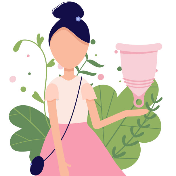 月经周期，卫生杯，采血装置。女性月经期。在阴道内使用月经杯。图片下载