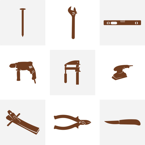 木工工具图标集设计符号图片下载