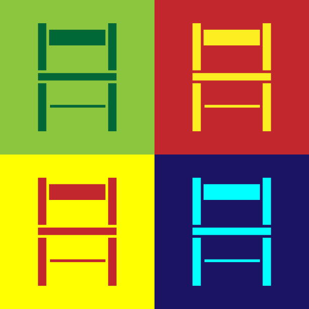 颜色椅子图标孤立的颜色背景图片下载