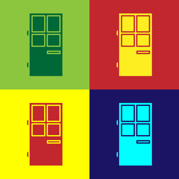 颜色关闭门图标隔离颜色图片下载