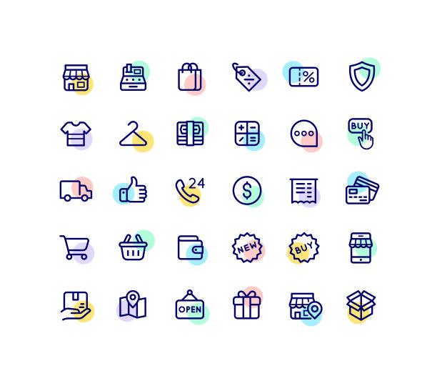 商业和购物大纲图标图片下载