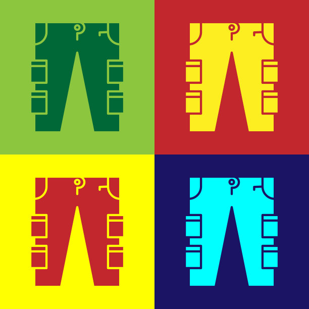 颜色工装裤图标孤立的颜色图片下载