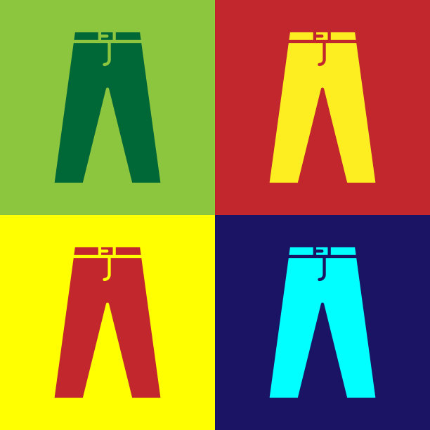 颜色裤子图标孤立的颜色背景图片下载