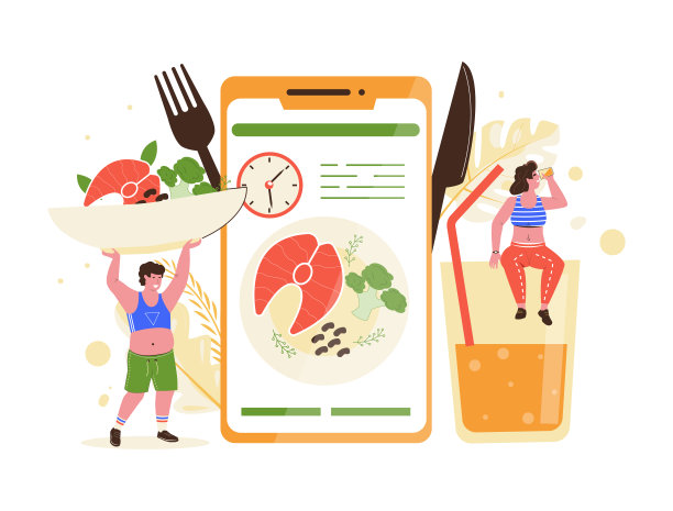 减肥饮食、低碳水化合物饮食、健康饮食理念。向量孤立的插图。图片下载