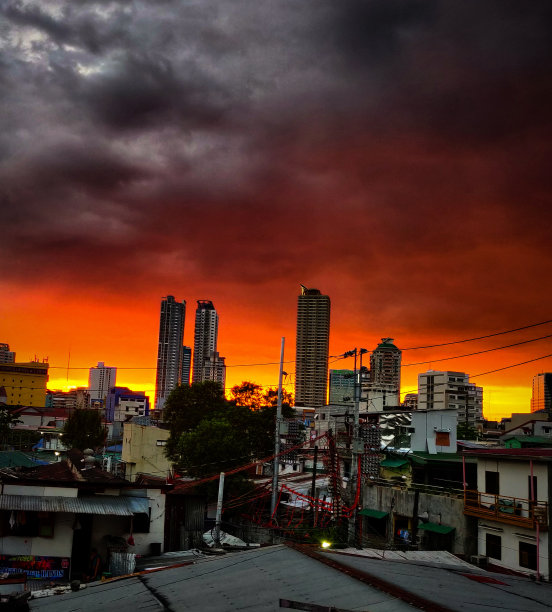 城市的日落图片下载