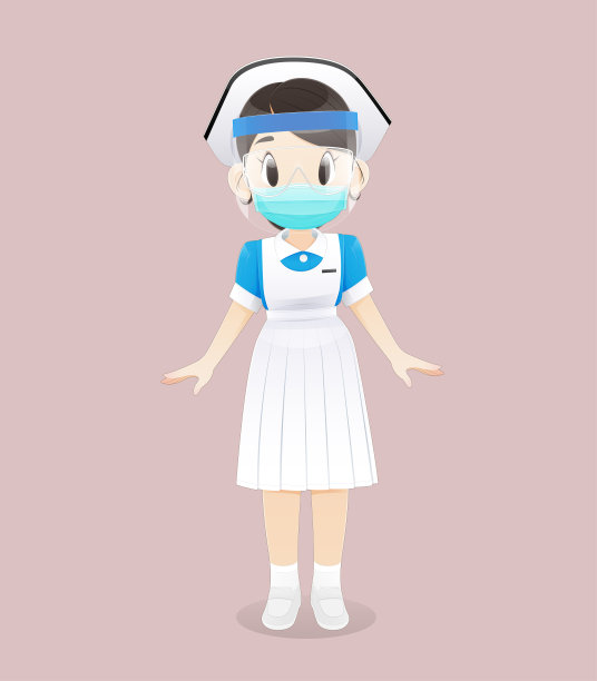 戴面罩和医用口罩的护士学生素材图片