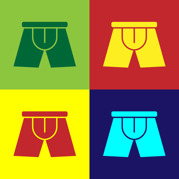 彩色男人的内裤图标隔离颜色图片下载