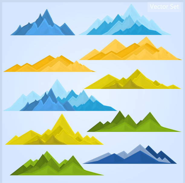 一组不同颜色的山图片下载