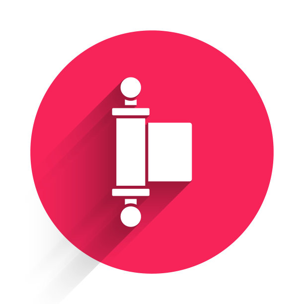 白色法令，纸，羊皮纸，卷轴图标，图标孤立与长影子。中国的滚动。红色圆圈按钮。矢量图图片下载