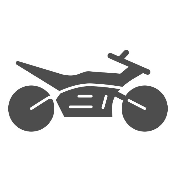 运动摩托车固体图标，高速公路运输符号，摩托车越野摩托车矢量标志在白色背景，运动摩托车图标字形风格的移动概念和网页设计。矢量图形。图片下载
