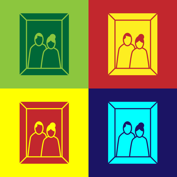 彩色相框上的表图标隔离上图片下载