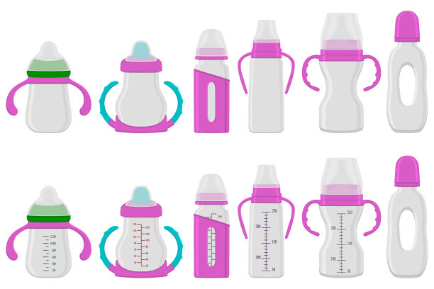 在主题上，大的彩色套件bamilk在瓶子里图片下载