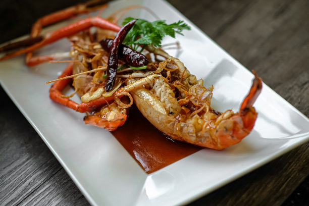 泰国菜，罗望子酱河虾。图片下载