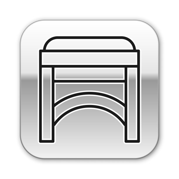 黑色线椅子图标孤立在白色背景图片下载