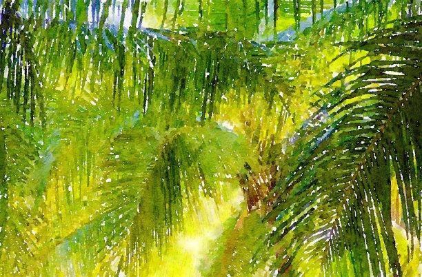 椰子树水彩画图片下载