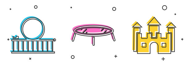 设置过山车蹦床和城堡图片下载