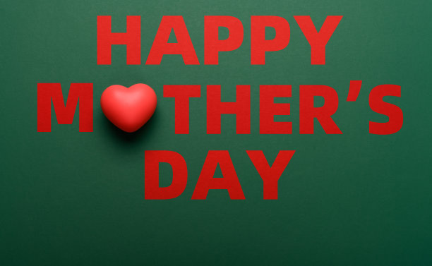 绿色背景下的母亲节快乐图片下载