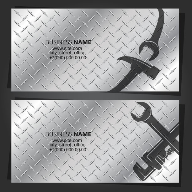 锤子和扳手维修服务名片图片下载